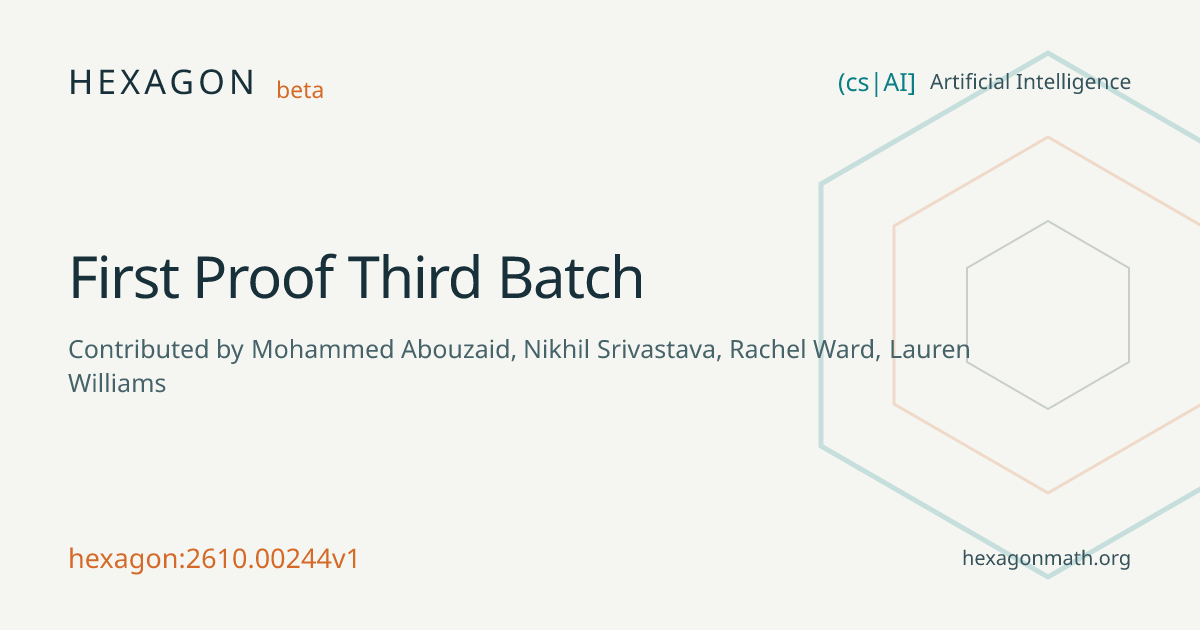 First Proof Third Batch · Hexagon