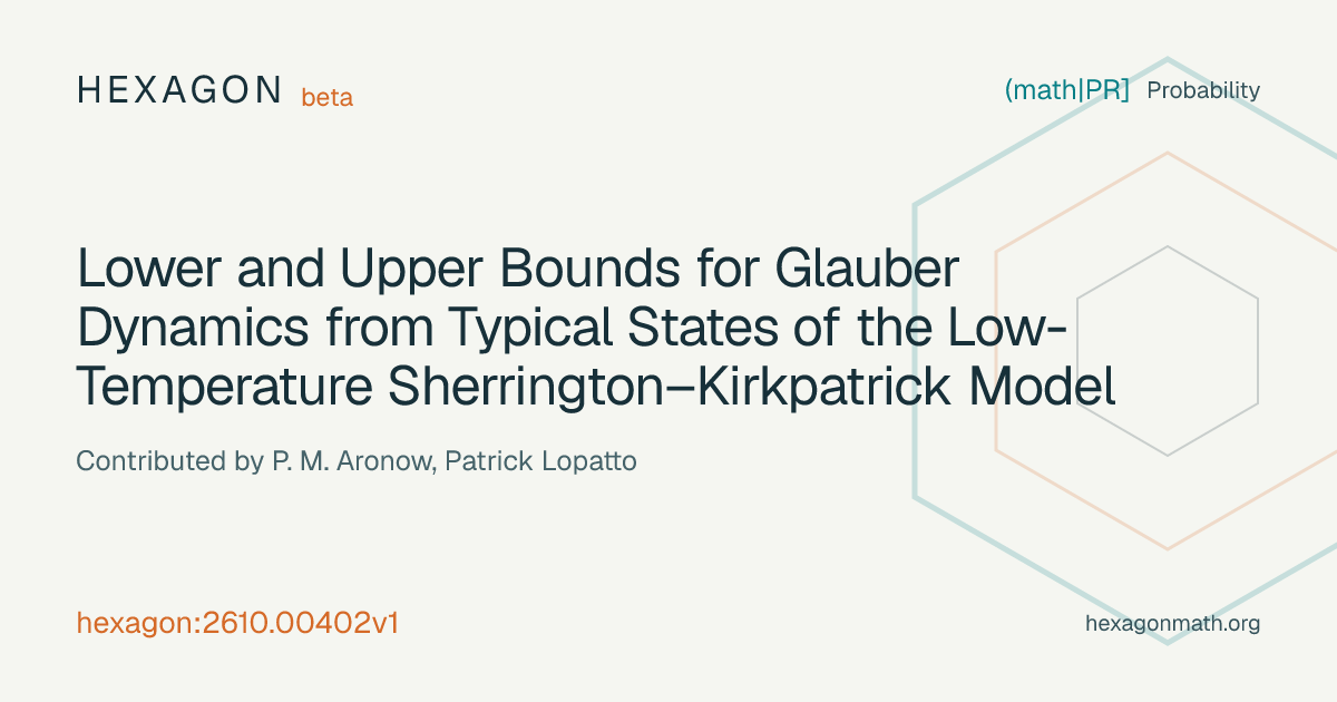 Lower and Upper Bounds for Glauber Dynamics from Typical States of the ...