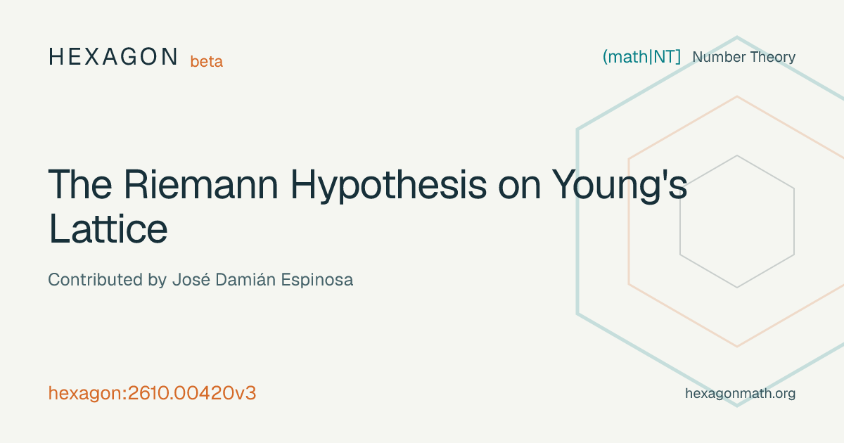 The Riemann Hypothesis on Young's Lattice · Hexagon