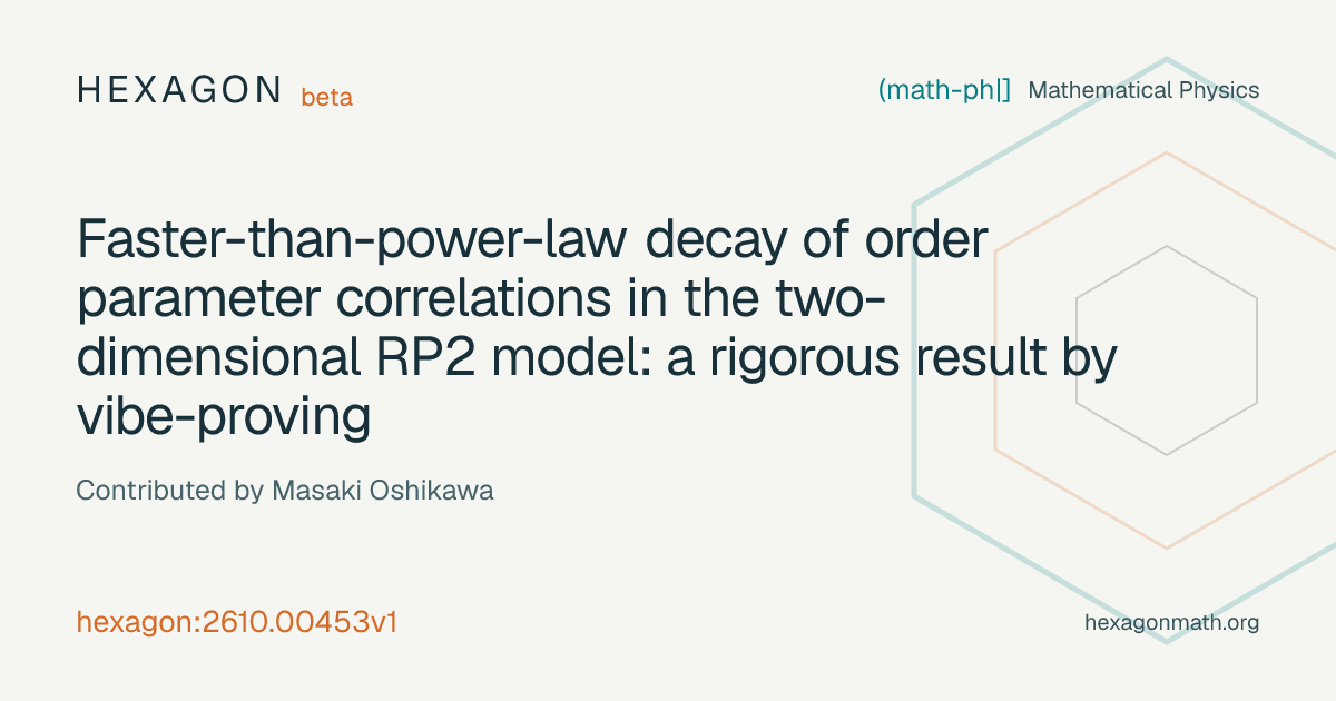 Faster-than-power-law decay of order parameter correlations in the two ...
