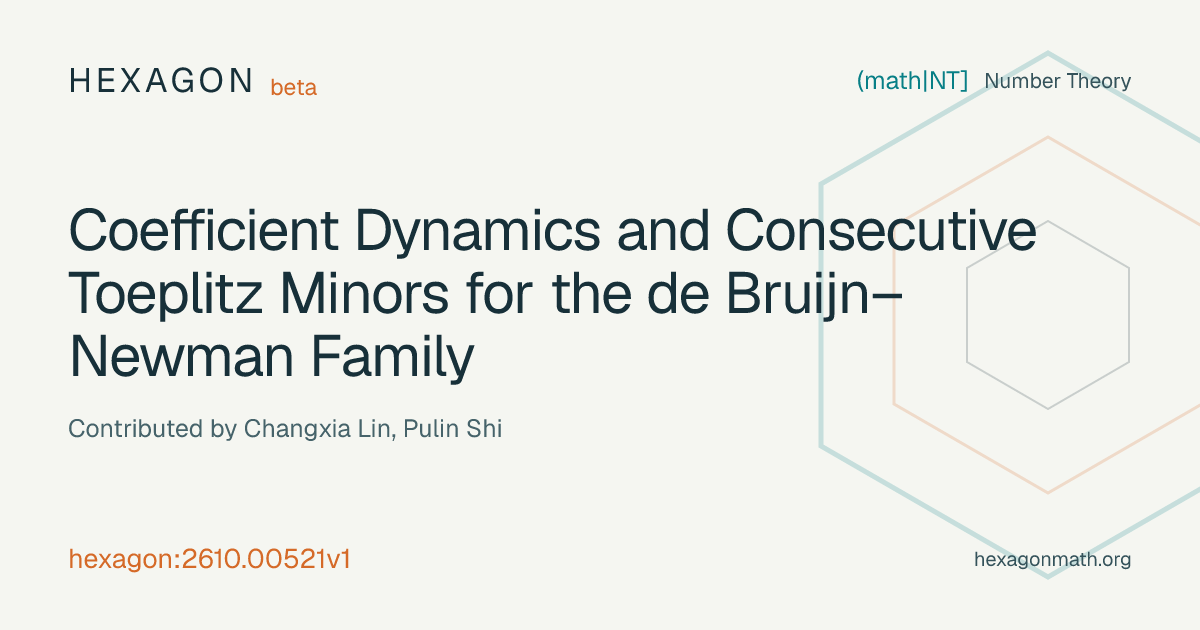 Coefficient Dynamics and Consecutive Toeplitz Minors for the de Bruijn ...