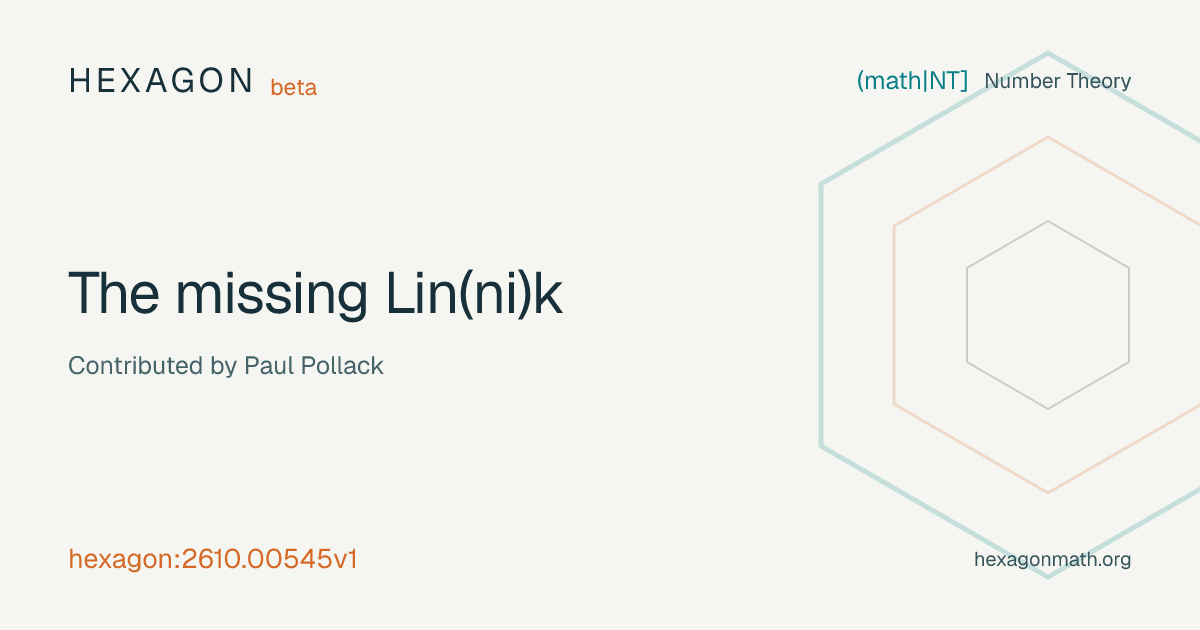 The missing Lin(ni)k · Hexagon