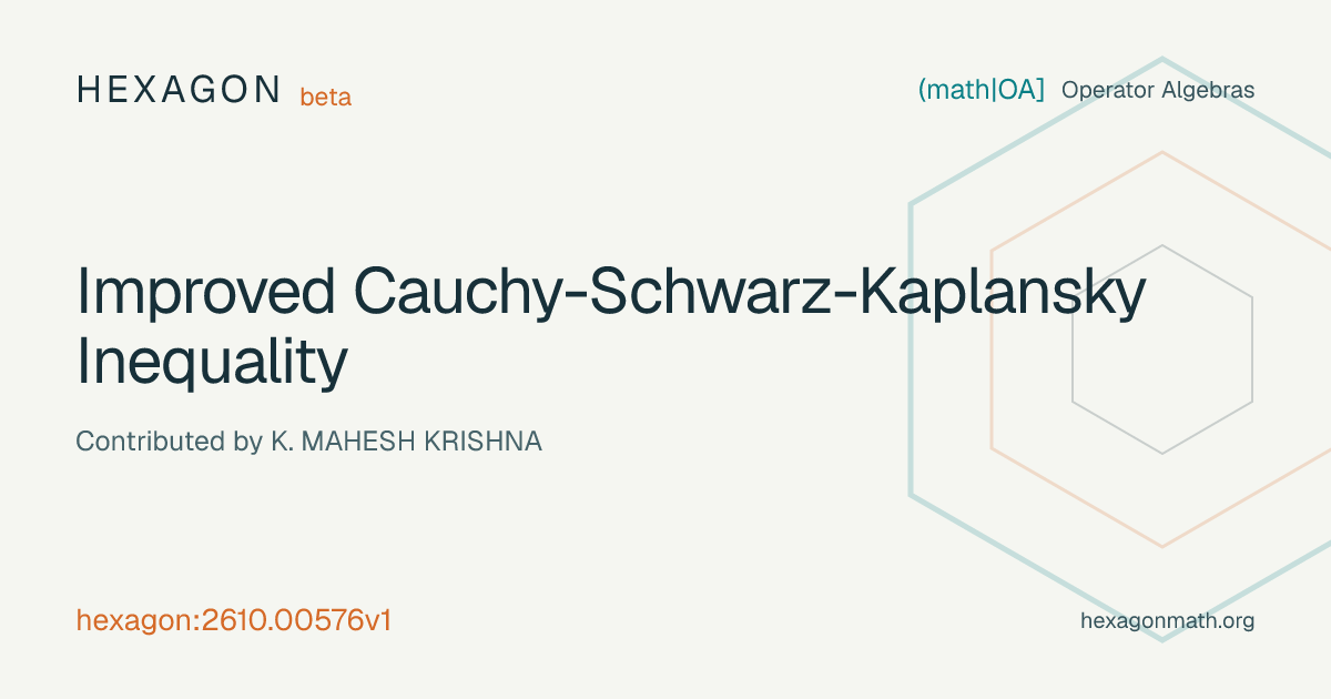 Improved Cauchy-Schwarz-Kaplansky Inequality · Hexagon